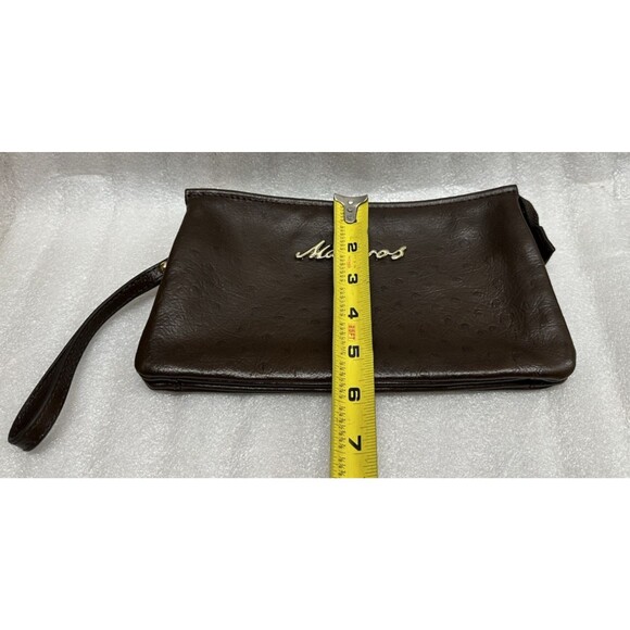 WB Cow Leather Collection Marvos brown leather wristlet zip closure - Picture 15 of 16